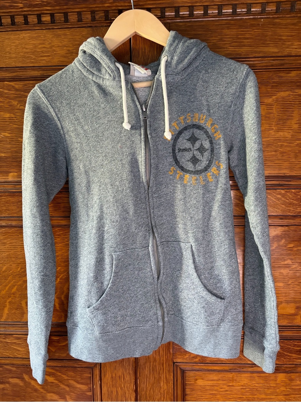 Pittsburgh Steelers Zip-Up Hoodie Junk Food Sz Small 2013 NFL Cotton/Poly